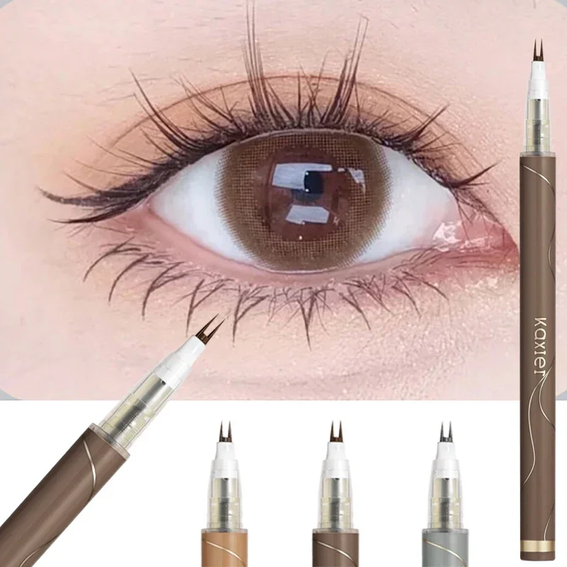 Natuurlijke Dubbele Gevorkte Punt Onderste Wimper Pen Make-Up Ultradunne Vloeistof Sneldrogende Wimper Wenkbrauw Eyeliner Potlood Make-Up Tools