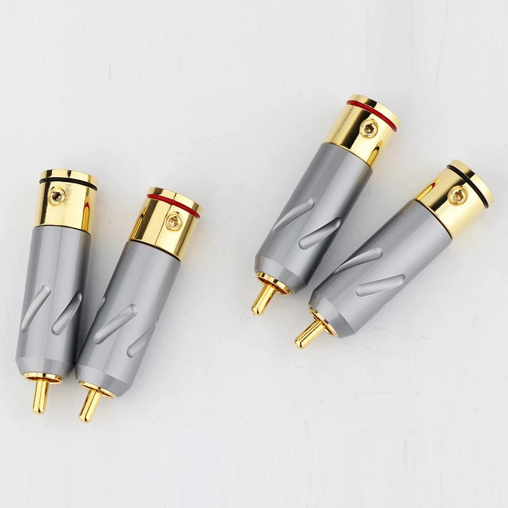 Monosaudio RCA-Stecker aus reinem Kupfer, vergoldet/rhodiniert, RCA-Stecker, Lautsprecherklemme für Audio-Lautsprecher-Signalkabel – Detail 21