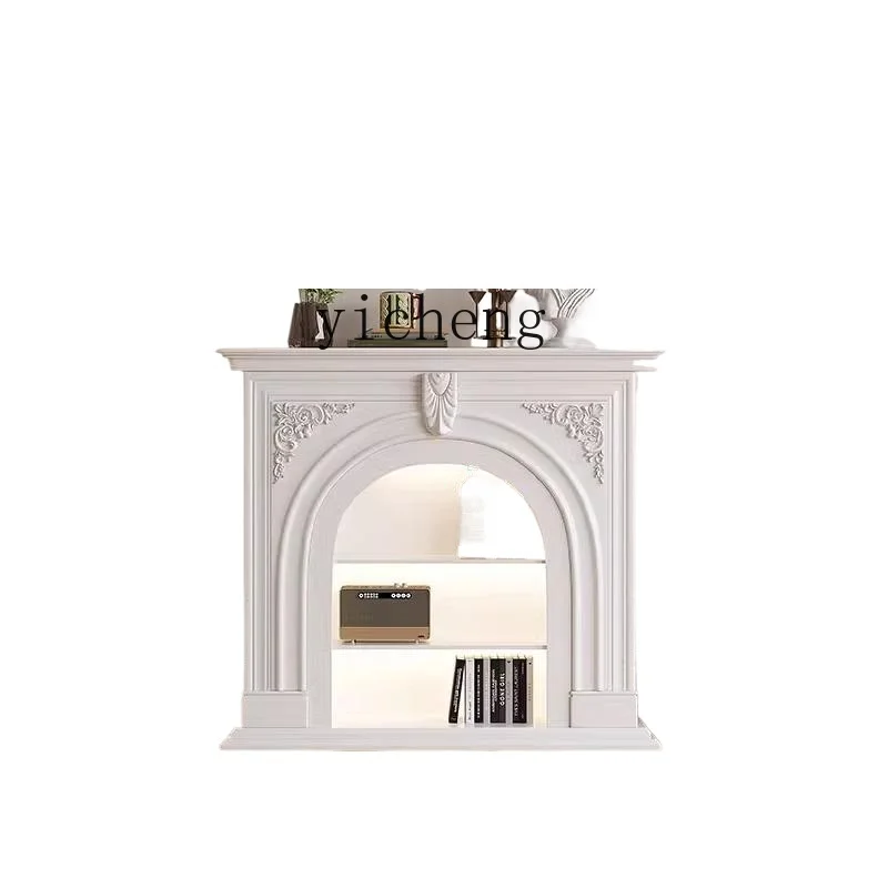 

XL Simulation Fire Fireplace Decorative Cabinet All Solid Wood Painting Xuan Cabinet Fireplace Living Room Side Cabinet TV