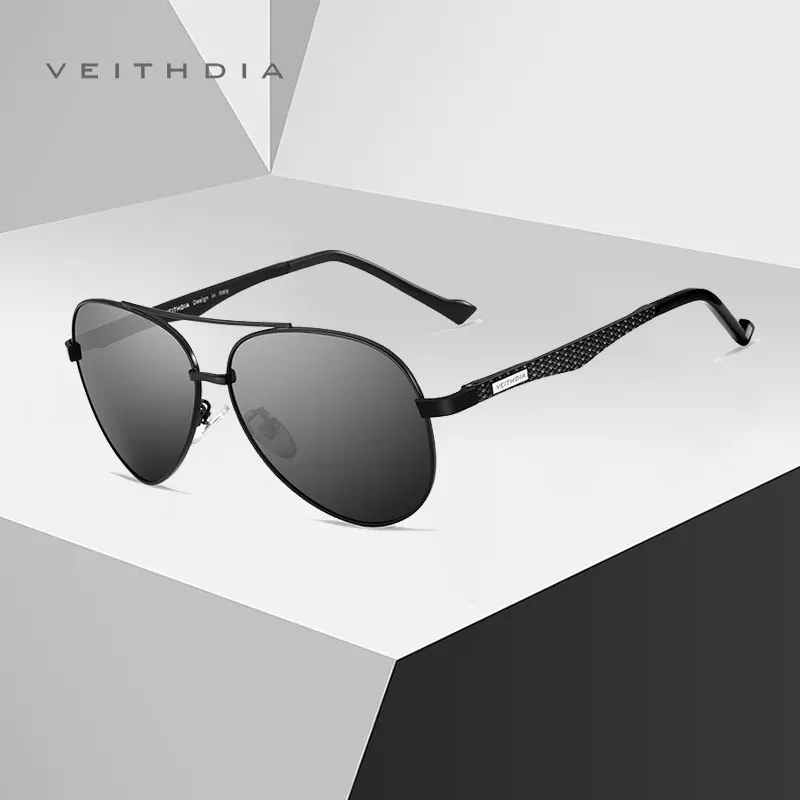 VEITHDIA Pilot Sunglasses Aluminum Frame Style Frame Polarized UV400 Mirror Glasses Eyewear For Male UV400 Eyeglasses VT03850