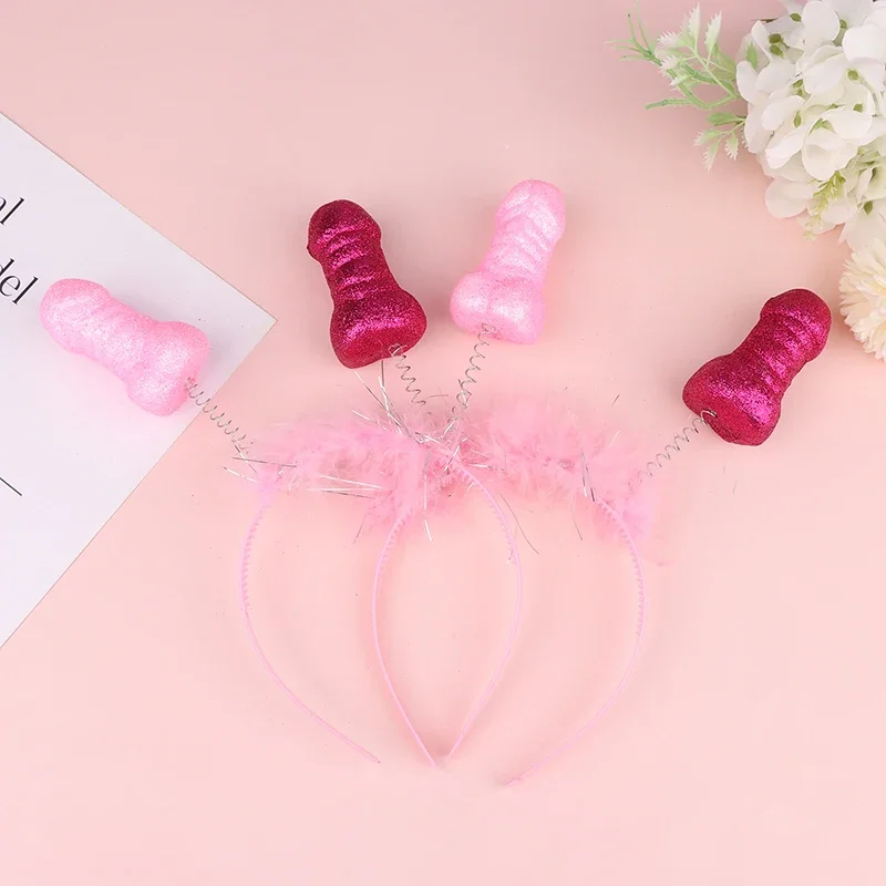 

1Pc Bachelorette Party Headband Red Pink Feather Hair Band Wedding Bridal Shower Happy Hen Party Decor Photo Prop