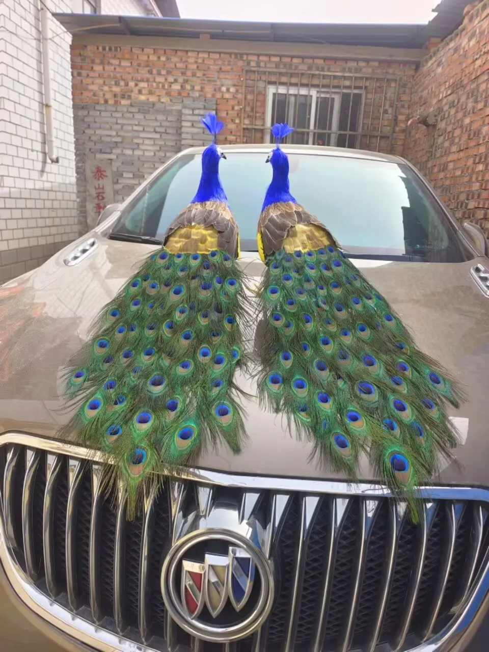 a pair of beautiful foam&feathers bird simulation peacock model handicraft garden decoration about 80cm