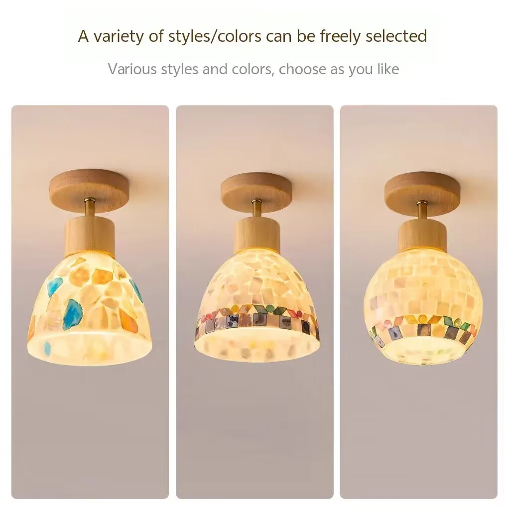 

Medieval style colorful shell ceiling lamp, a decorative lamp for a retro atmosphere living room
