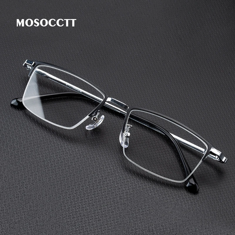 Crystal Stone Reading Glasses Mineral Lens Men's Business Presbyopic Diopter TR90 Half Frame Readers +1.0 +2.0 +2.5 +3.0 +4.0