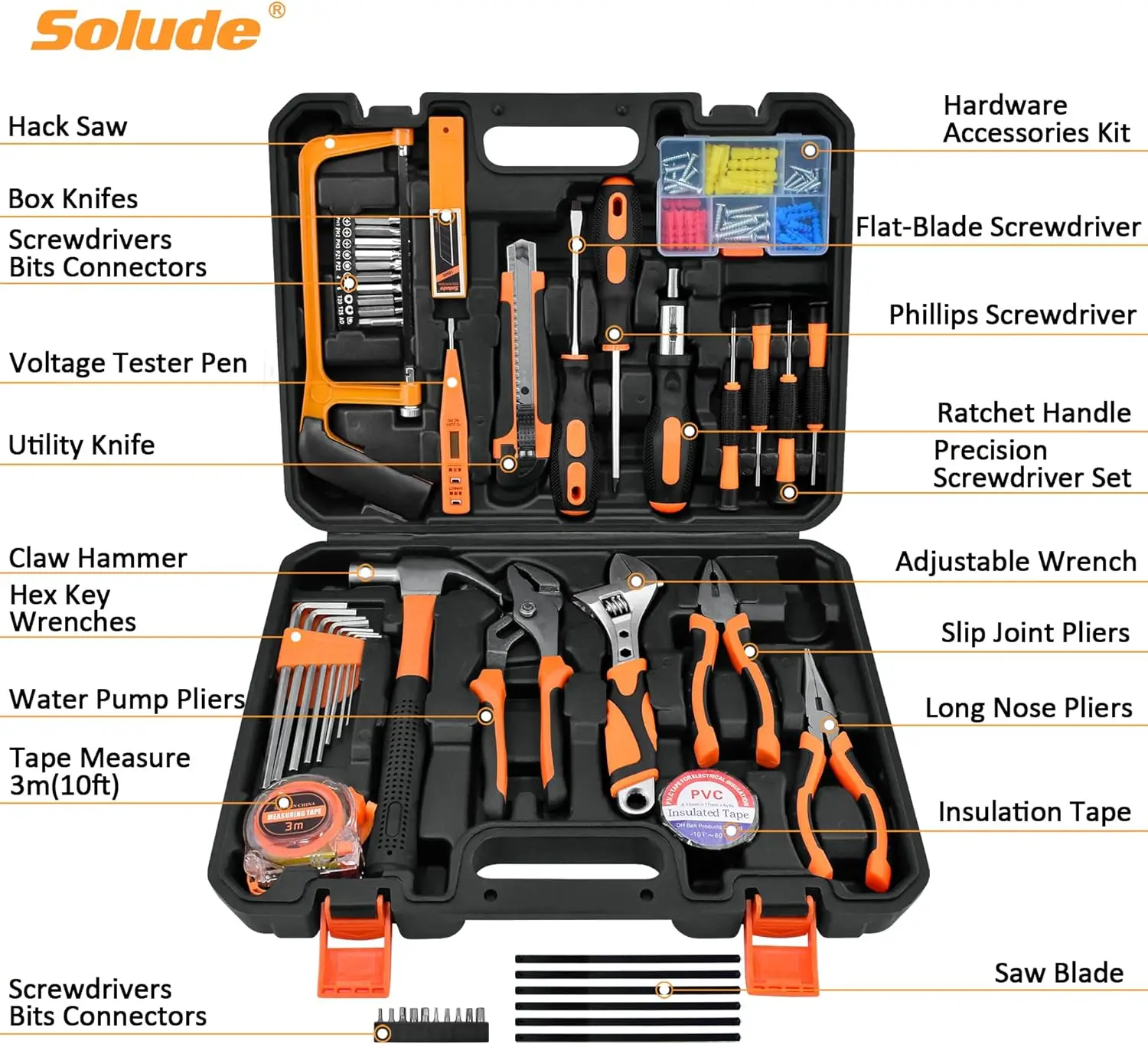  Tool Set,148-Piece Home Repair Tool Kit for Men Women College Students Household Basic Hand Tool Sets with Case