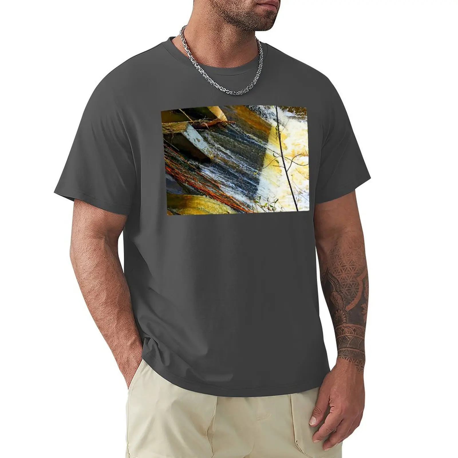 Abstract water stream by Iritof T-Shirt quick drying customs vintage sweat shirts, men