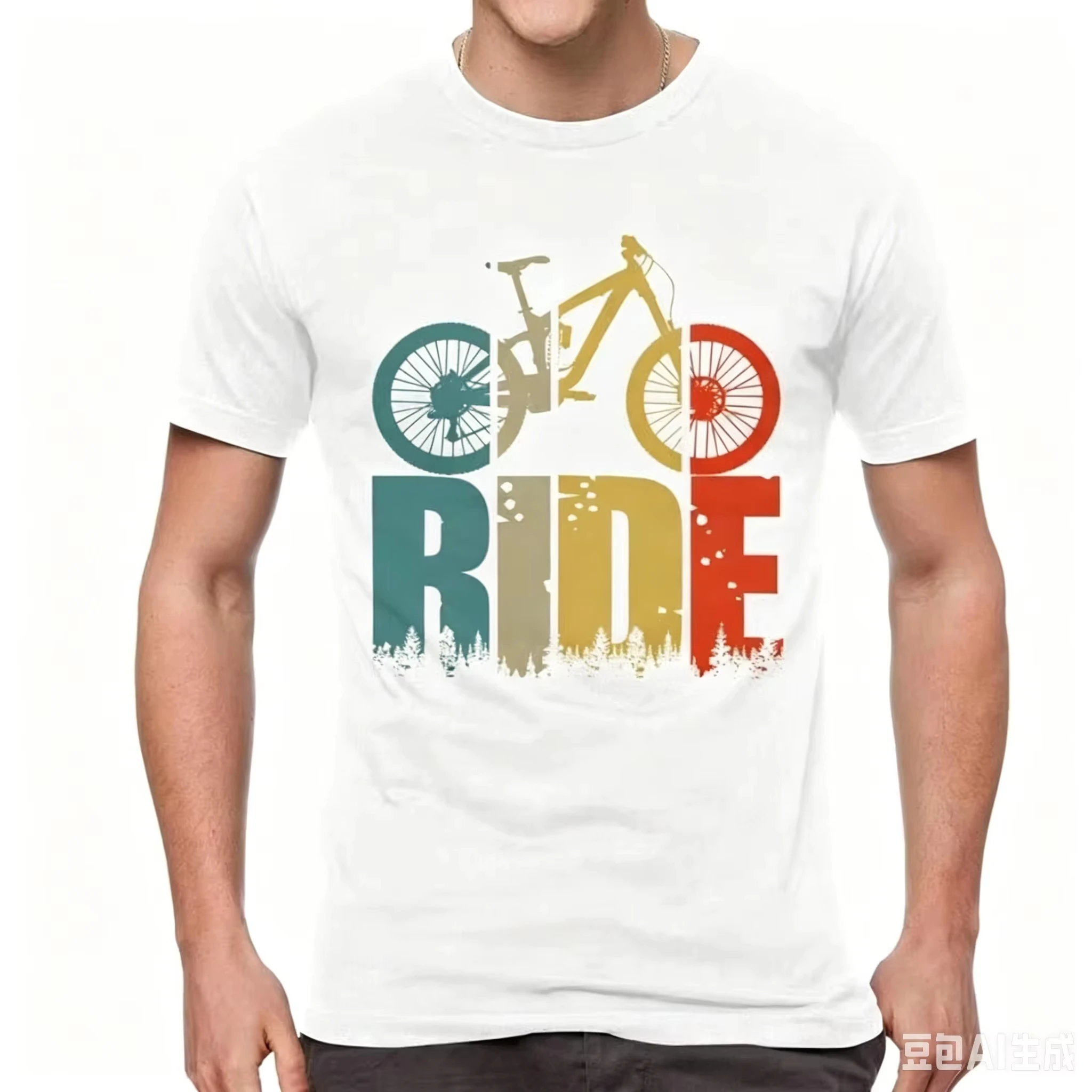 Vintage Ride MTB T-Shirt Mountainbike Grafik Kurzarm Schnelltrocknend Lässiges Outdoor-Rad-T-Shirt Familien-Matching-Outfits – Detail 7