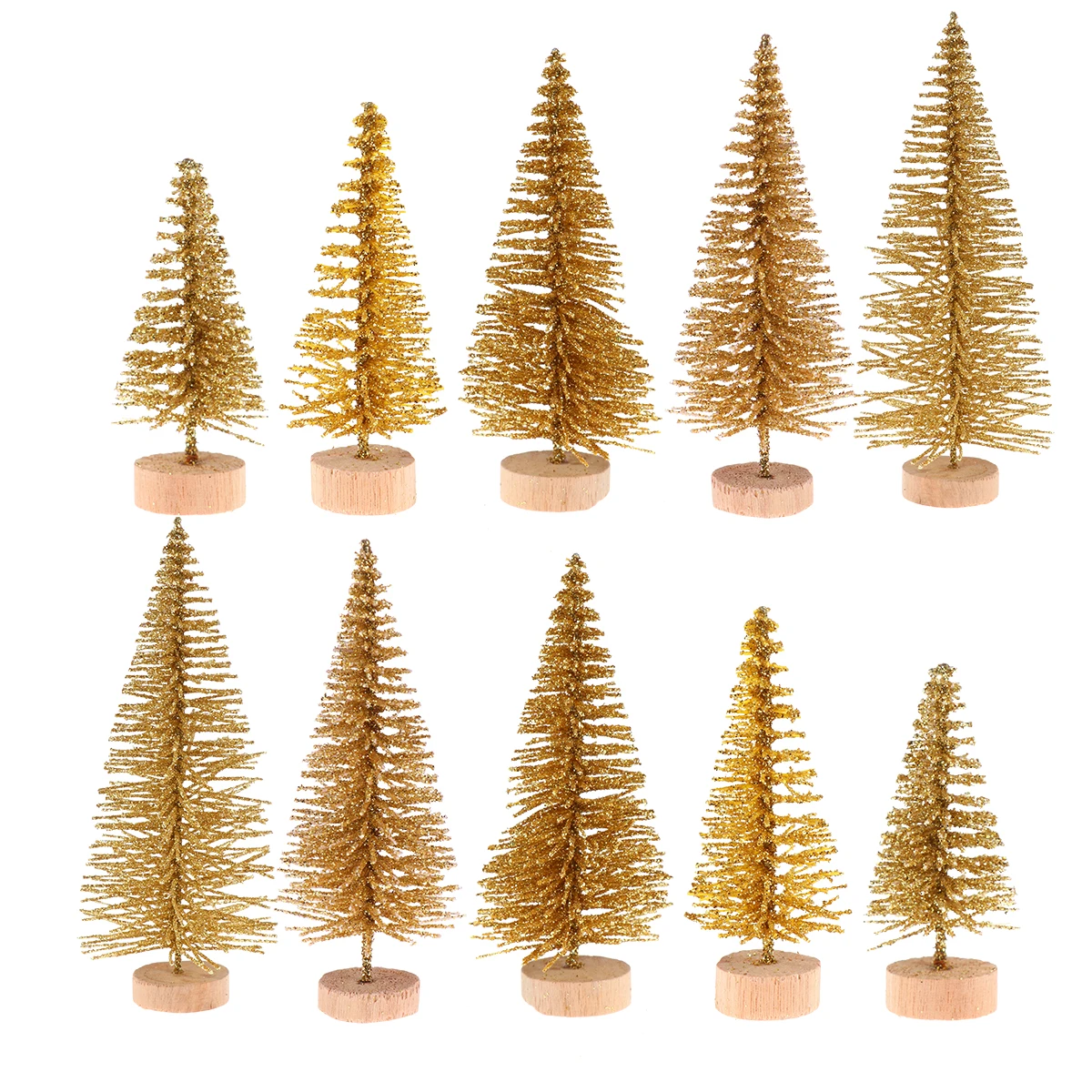 

48pcs Mini Christmas Tree 4 6 7cm 8 5cm 12 5cm Glitter Xmas Ornaments Desktop Decor Holiday Party