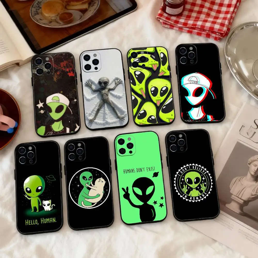 

Cool C-Cartoon Alien Space Phone Case Silicone Soft For IPhone 17 16 15 14 13 12 11 X XR Plus Pro Max Plus