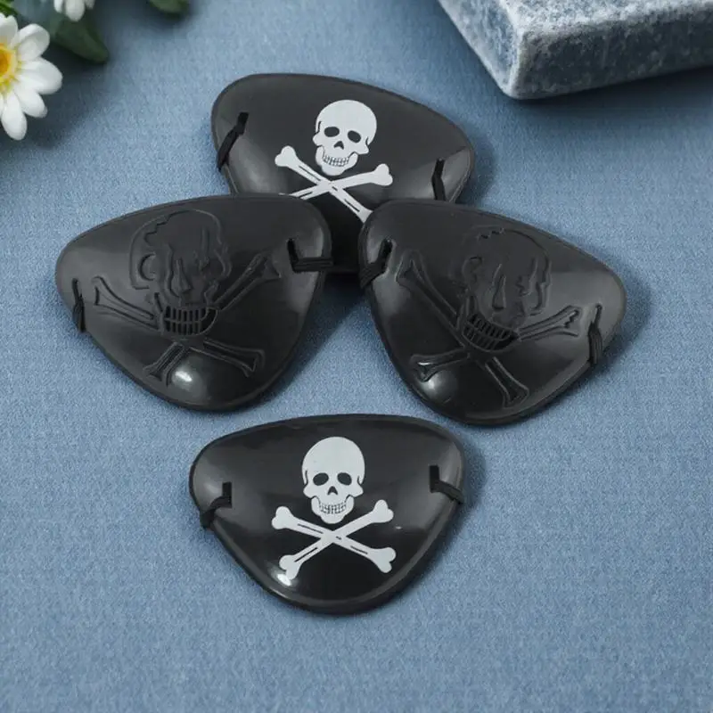 

6pcs Pirate Eye Patch Halloween Party Cosplay Accessory Soft Material For Adults Black Decoration Costume Prop
