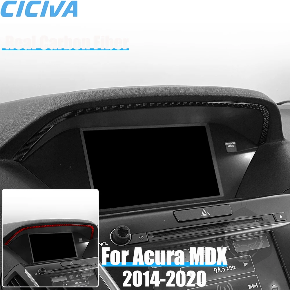 

Real Carbon Fiber Car Accessories Center Console Screen Trim Cover Soft Sticker For Acura MDX 2014 2015 2016 2017 2018 2019 2020