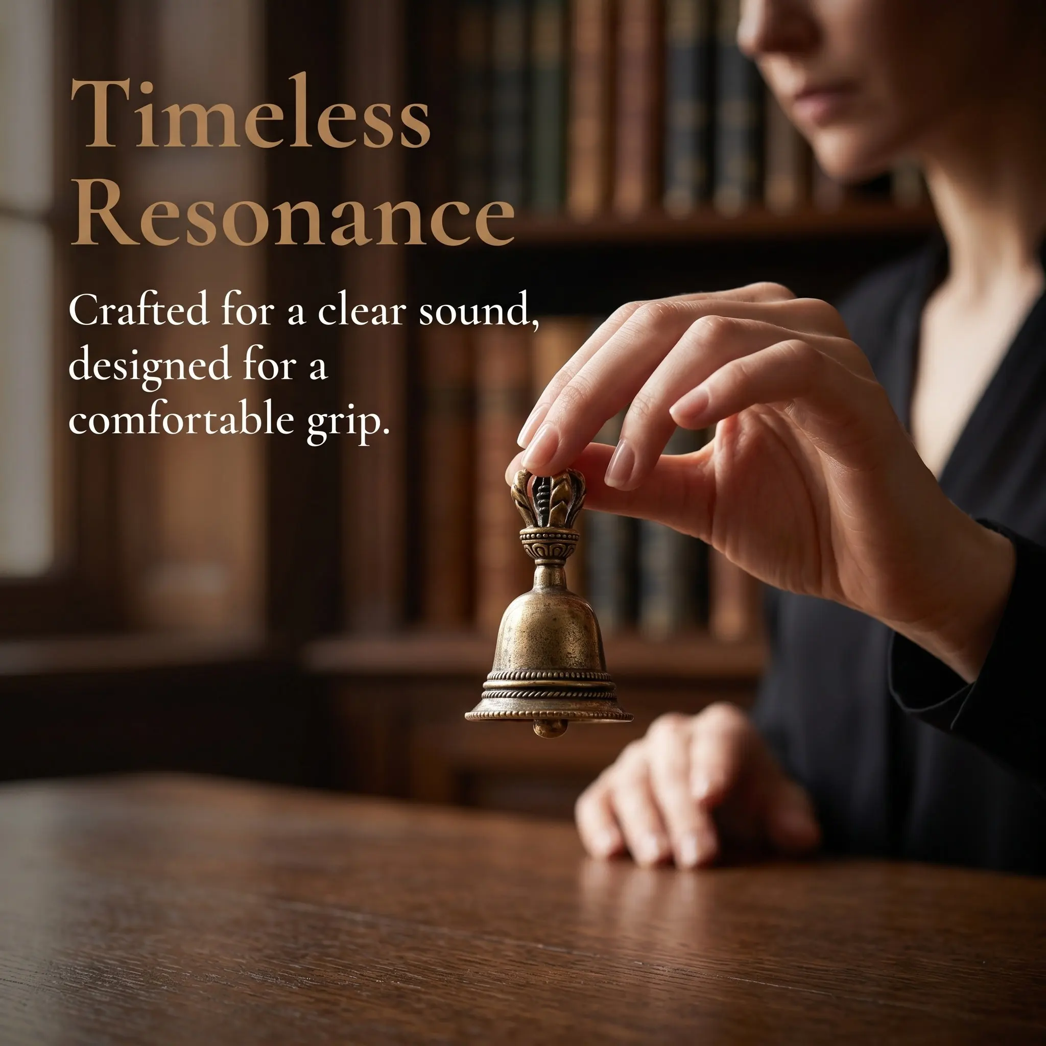 Bell Vintage Design Loud Clear Sound Portable Teaching Equipment Desktop Ornament for Home Hotel Store Party