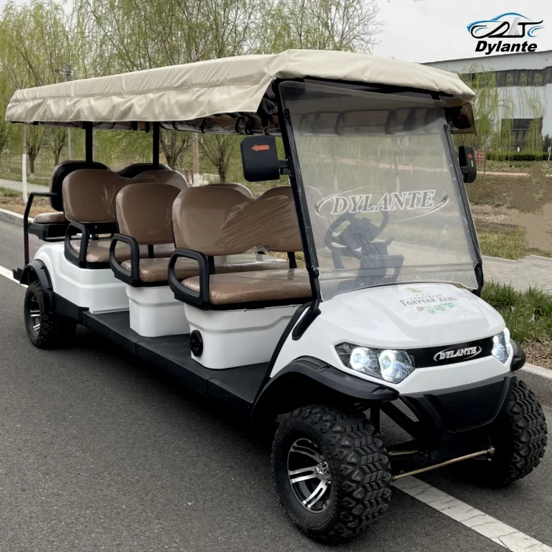 

Китай Новая энергия 60 В литиевый бассейн 8-местная электрическая тележка для гольфа высокая мощность 5000 Вт открытый охотничий внедорожник