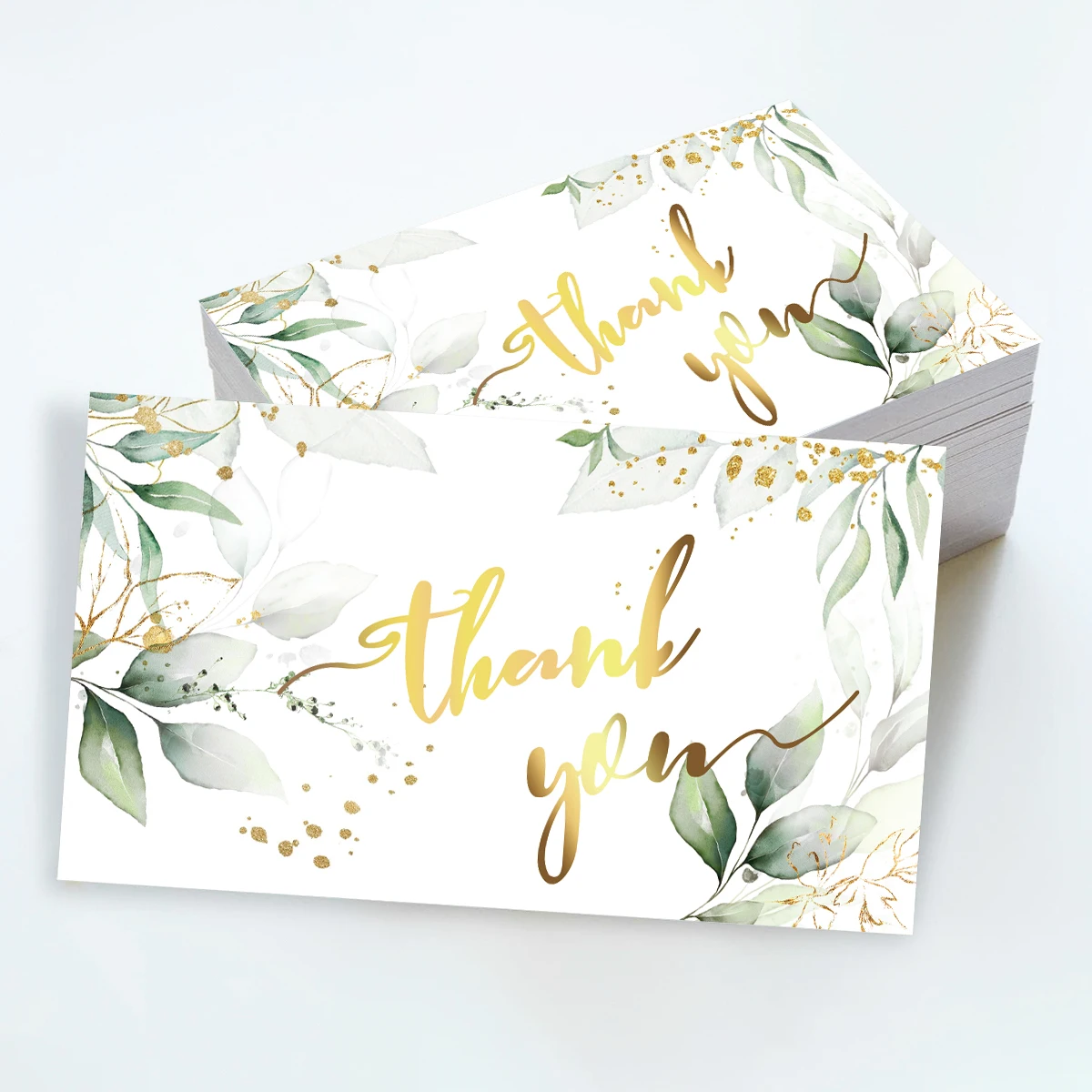 50 Stück/Set Green Leaf Theme Thank You For Your Order Karten unterstützen den Kauf Business-Geburtstagsparty-Verkäufer Geschenknachrichtenkarten