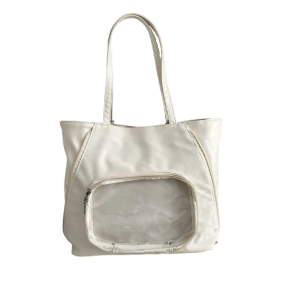 

Креативная студенческая большая сумка с прозрачным передним карманом Y2K, элегантная сумка на плечо, легкая, большая вместительная, уличная, Lolita Itabag, летняя