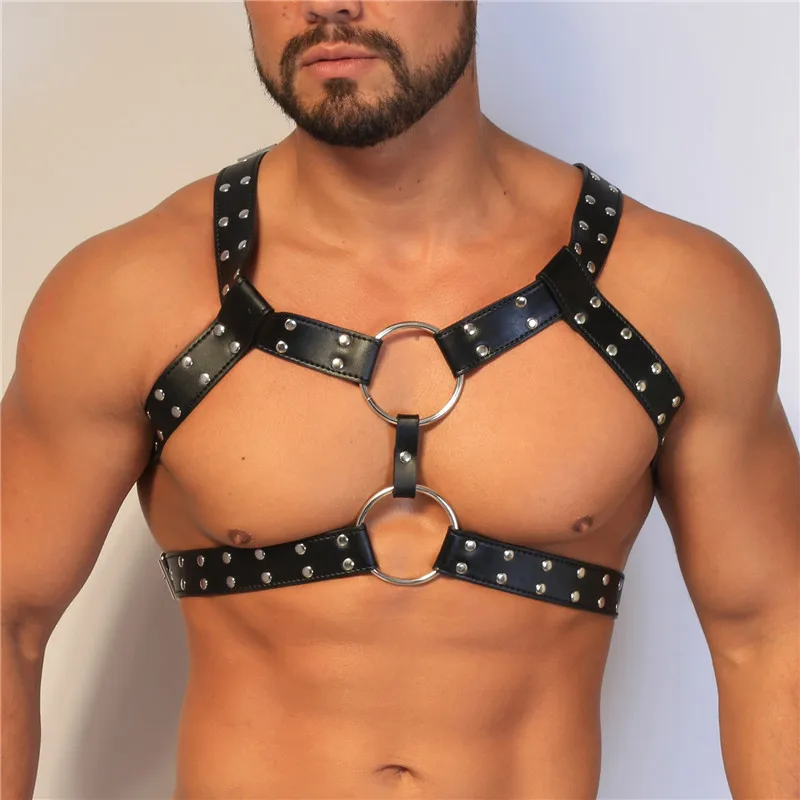 

Gay Rave Harness Fetish Gay Leather Harness Men Open Crotch Full Body Bondage Clothes Sexy Party Clubwear Chest Belts For Men