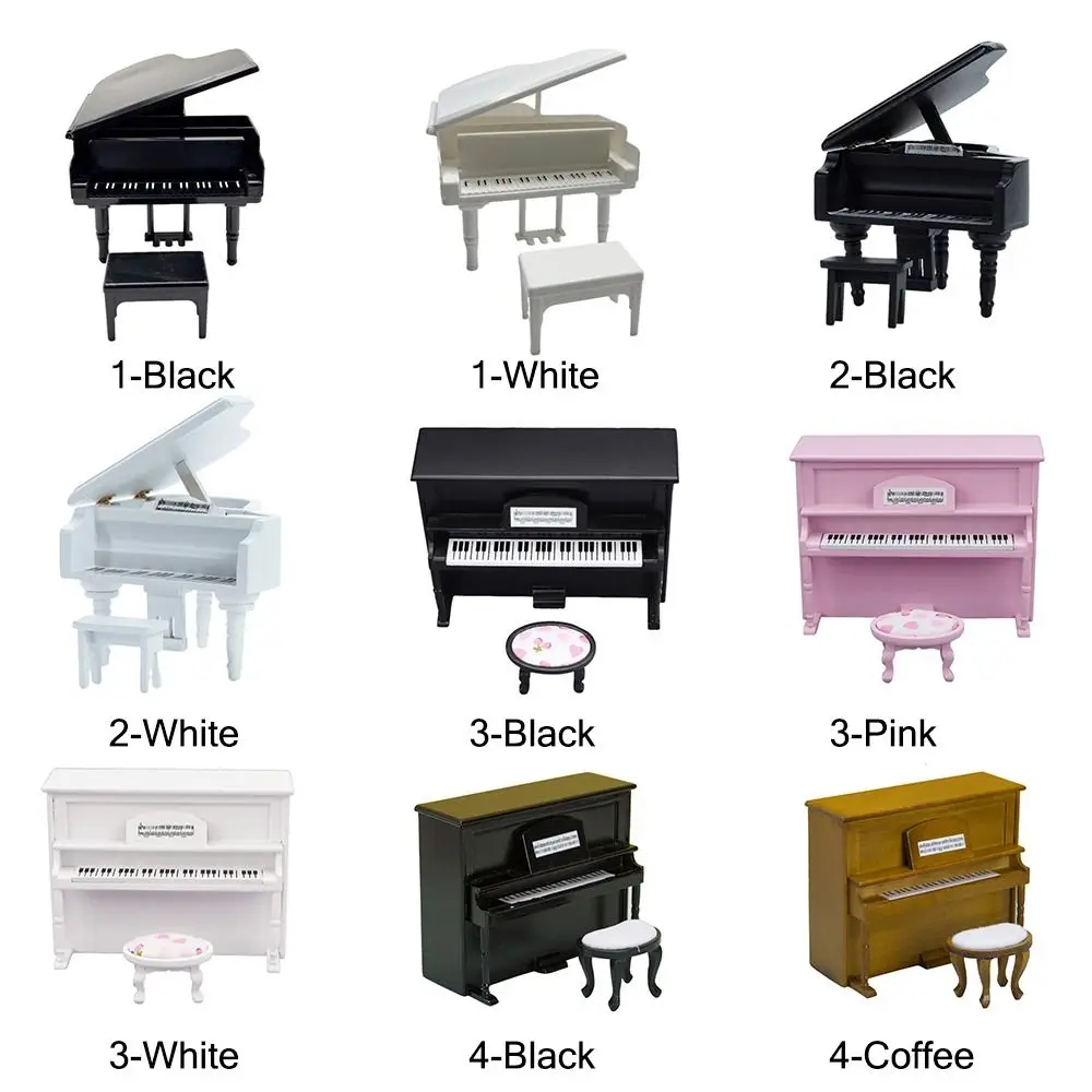 1/12 Doll Piano Craft Wood Multicolor Miniature Pianoforte Doll Accessories Playing House Dollhouse Musical Instruments