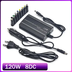 Adjustable 120W 220v 110v to 12V 15V 16V 18V 19V 20V 22V 24V Car Charger Universal AC DC Adapter Power Supply usb Notebook