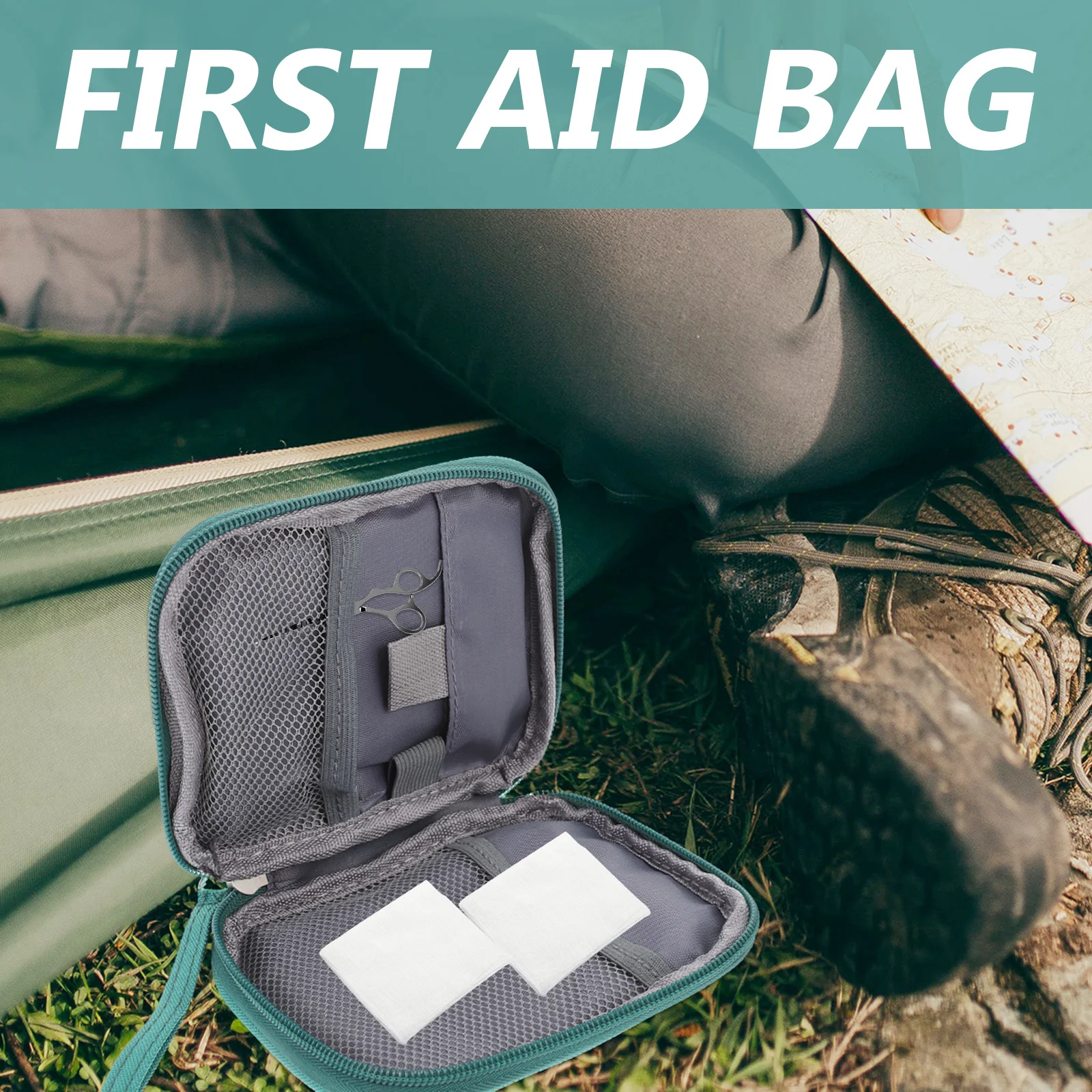 

First Aid Bag Multi-Use Portable Nursing Pouch Strong Stitching for Travel Medicine Storage Outdoor Hiking Camping Emergency
