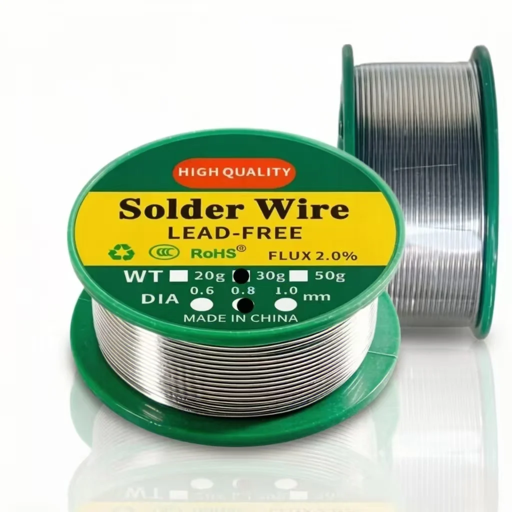 

0.6mm-0.8mm 50g/30g/20g low melting point lead-free solder wire coil sn99.3/cu0.7 high purity Soldering Wire Rosin Core Tin