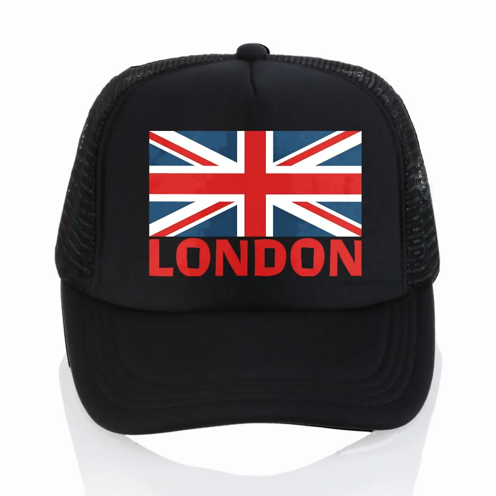 

London print mesh baseball cap fashion outdoor sport breathable adjustable hat summer casual unisex sun hats cool trucker caps