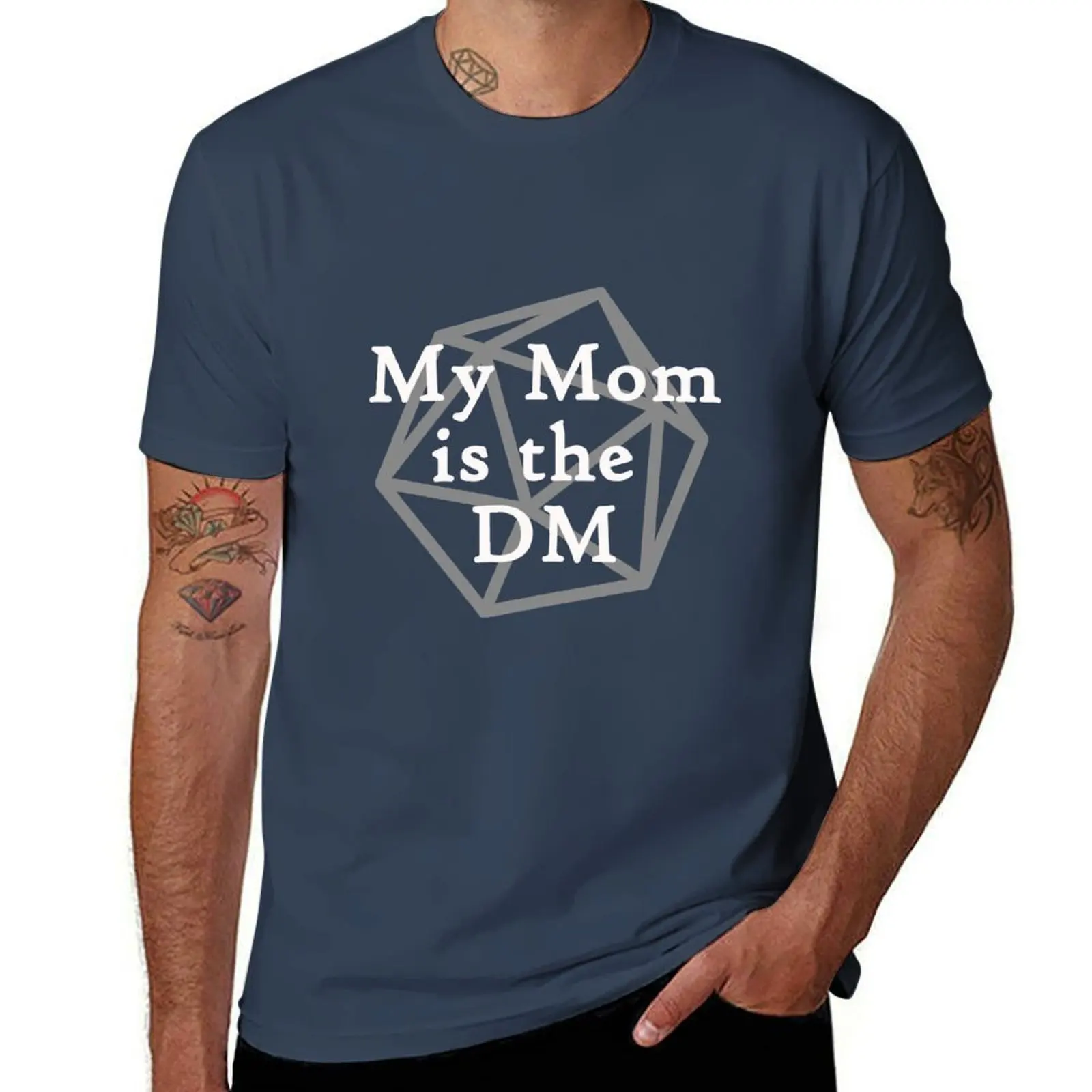 

My Mom is the DM (White font) T-Shirt t shirts for man cotton anime tshirt T-Shirt