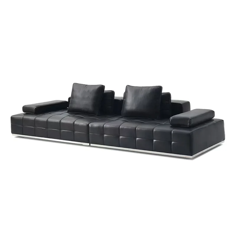 xx-Lawrence Corner/In-Line Genuine Leather Sofa Set First Layer Cowhide Italian Minimalist Design for Large Living Rooms*