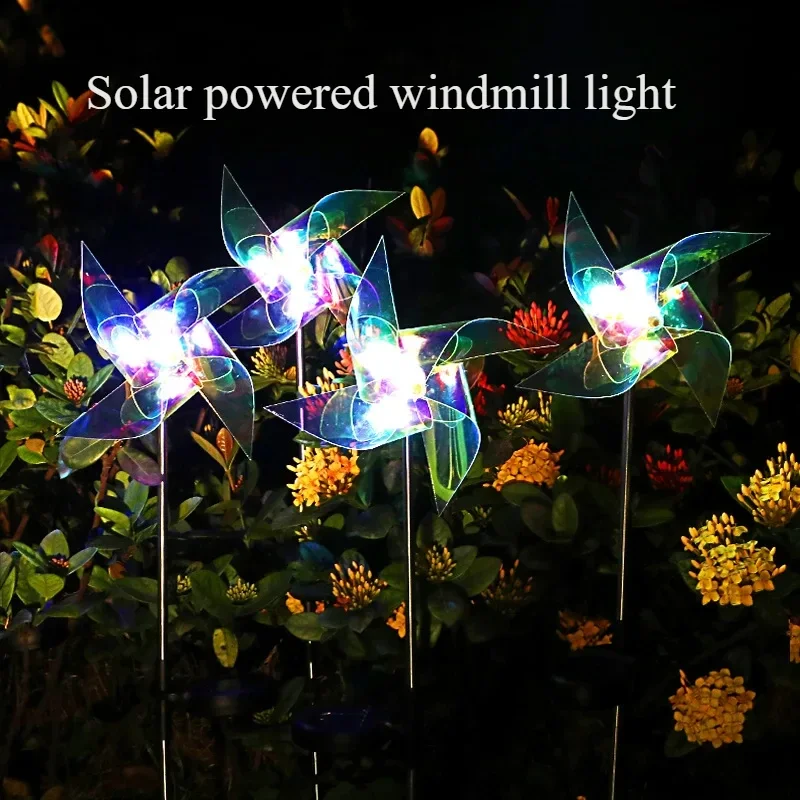 LED Outdoor Windmill Lamp Solar Powered Holiday Lights Spot Light Outdoor Garden Decor Windmill Waterproof Night Light