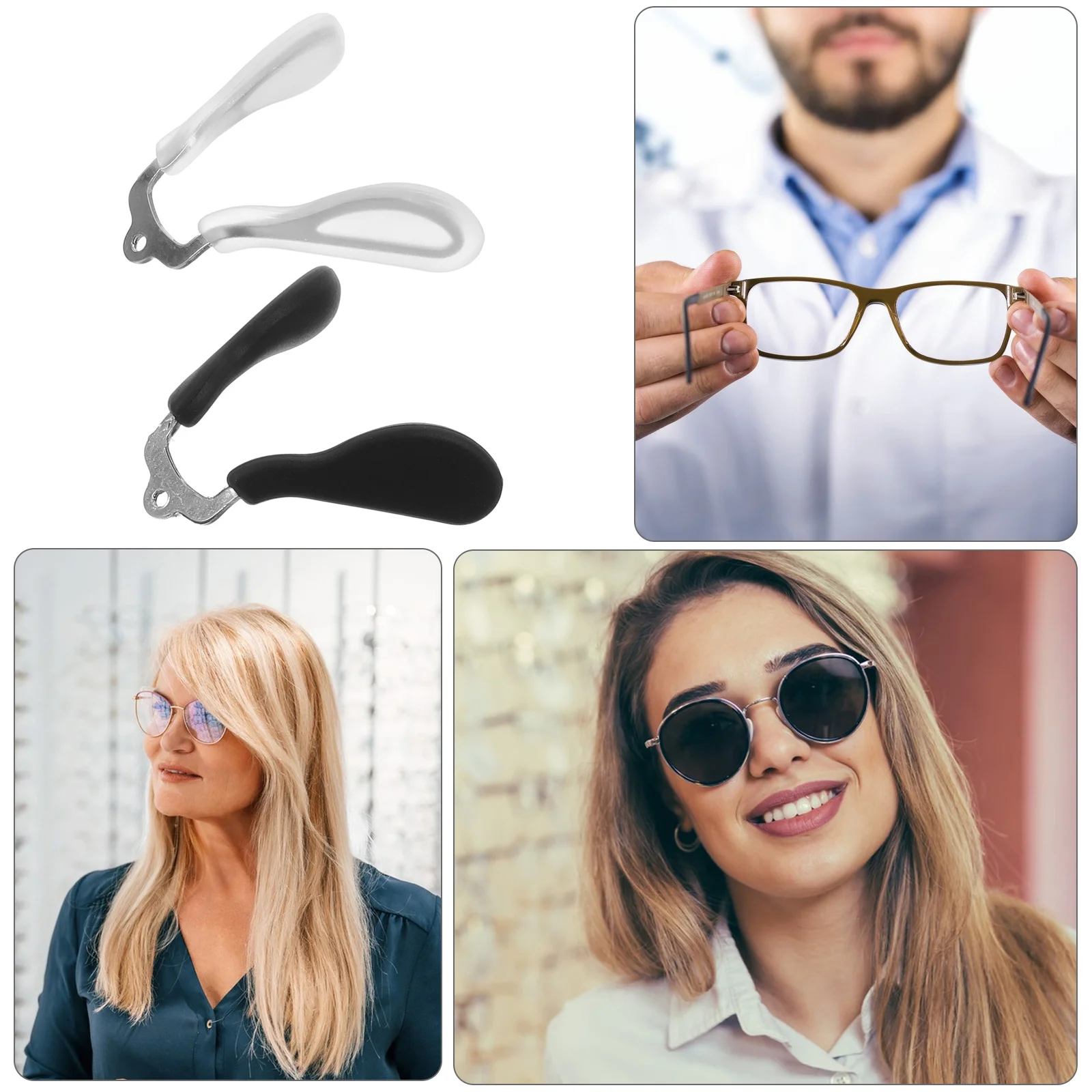 2 قطعة مخدات أنف للنظارة لينة سيليكون النظارات مخدة أنف للنظارة استبدال عدم الانزلاق عالية المتانة مريح صالح لجميع الإطارات