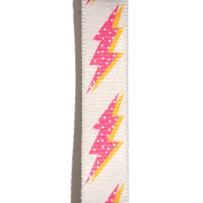 Stylish Pink Lightning Bolt Dog Collar for Medium Breeds