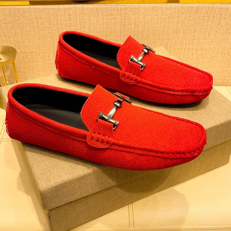 YRZL Loafers Men Shoes Suede Leather Casual Party Mens Loafers Moccasins Italian Comfortable Big Size 48 Slip on Male Shoes