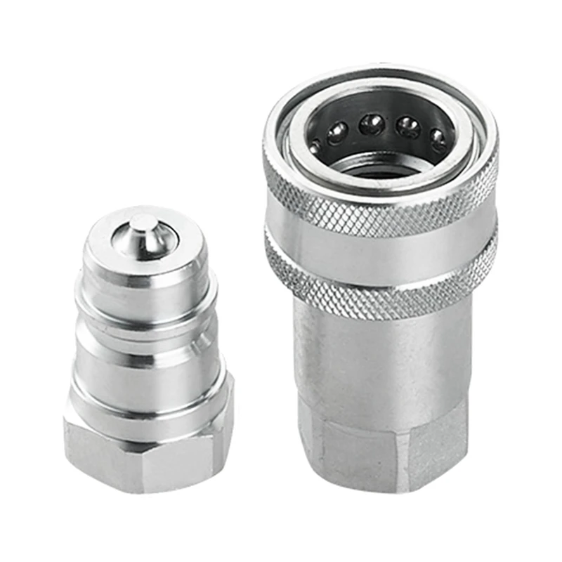 2X Quick Release Fitting ISO7241-A NPT Hydraulic Coupling Connector 1/2Inch Quick Change Interface