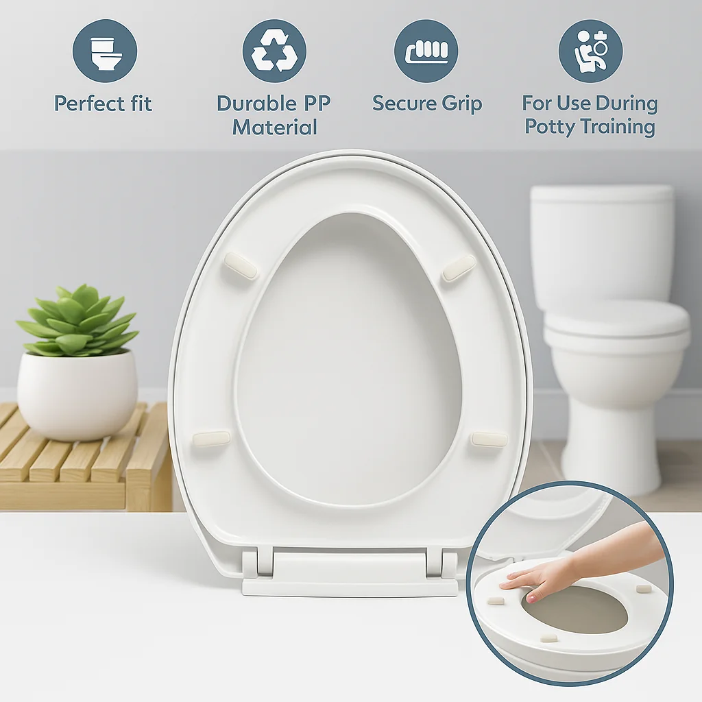 

Universal Replacement Toilet Seat, Durable Plastic Toilet Lid, Easy Install for Home Bathroom Toilets