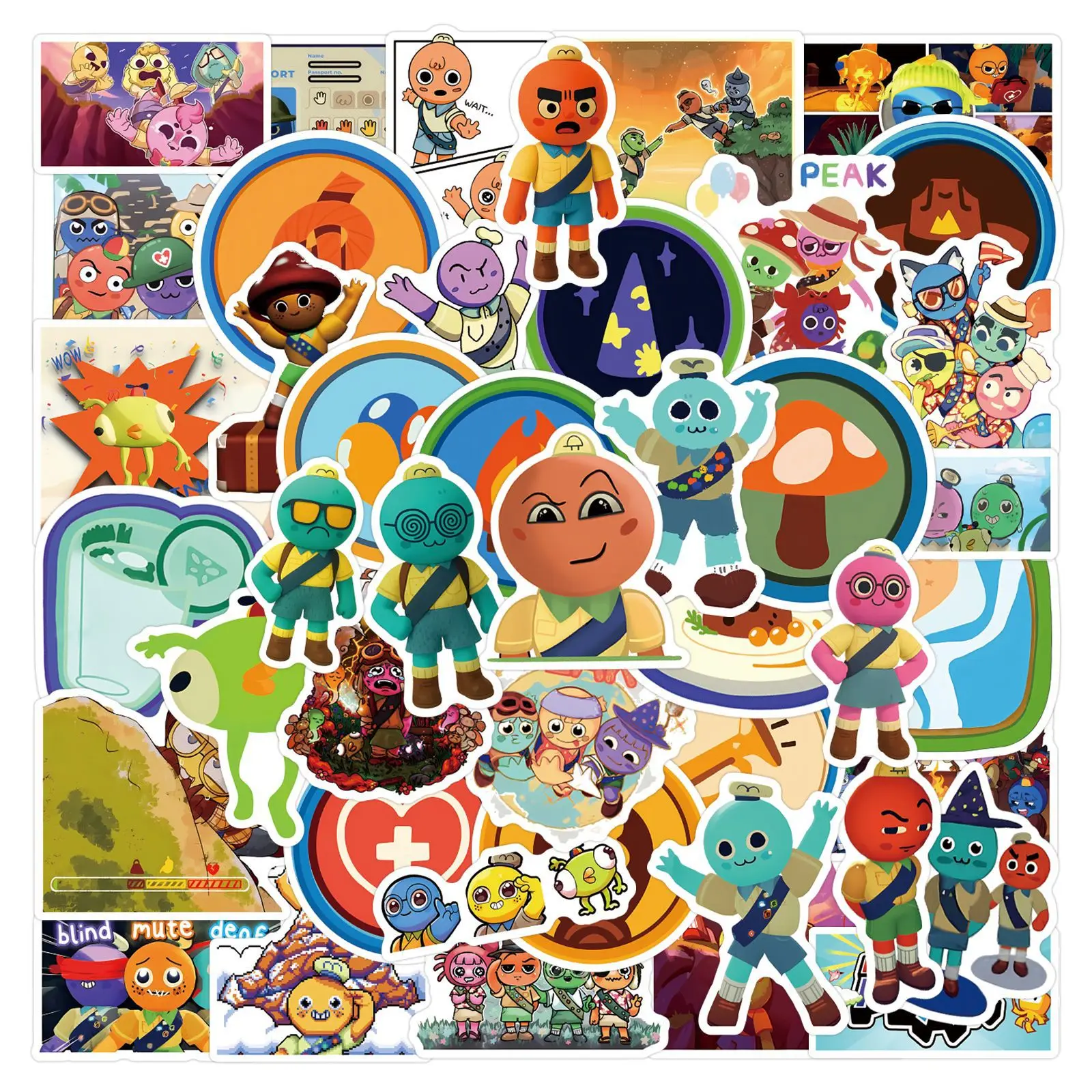 

50PCS PEAK Fun Game Stickers Cartoon Decals DIY Decoration Waterproof Skateboard Luggage Phone Fridge children's toys sticker