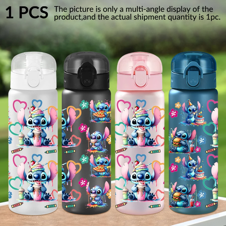 

1 шт., пластиковая бутылка для воды Disney, стежка, пончики, узор, 26 унций, чашка для воды для занятий спортом на открытом воздухе, подарок на день рождения/выпуск