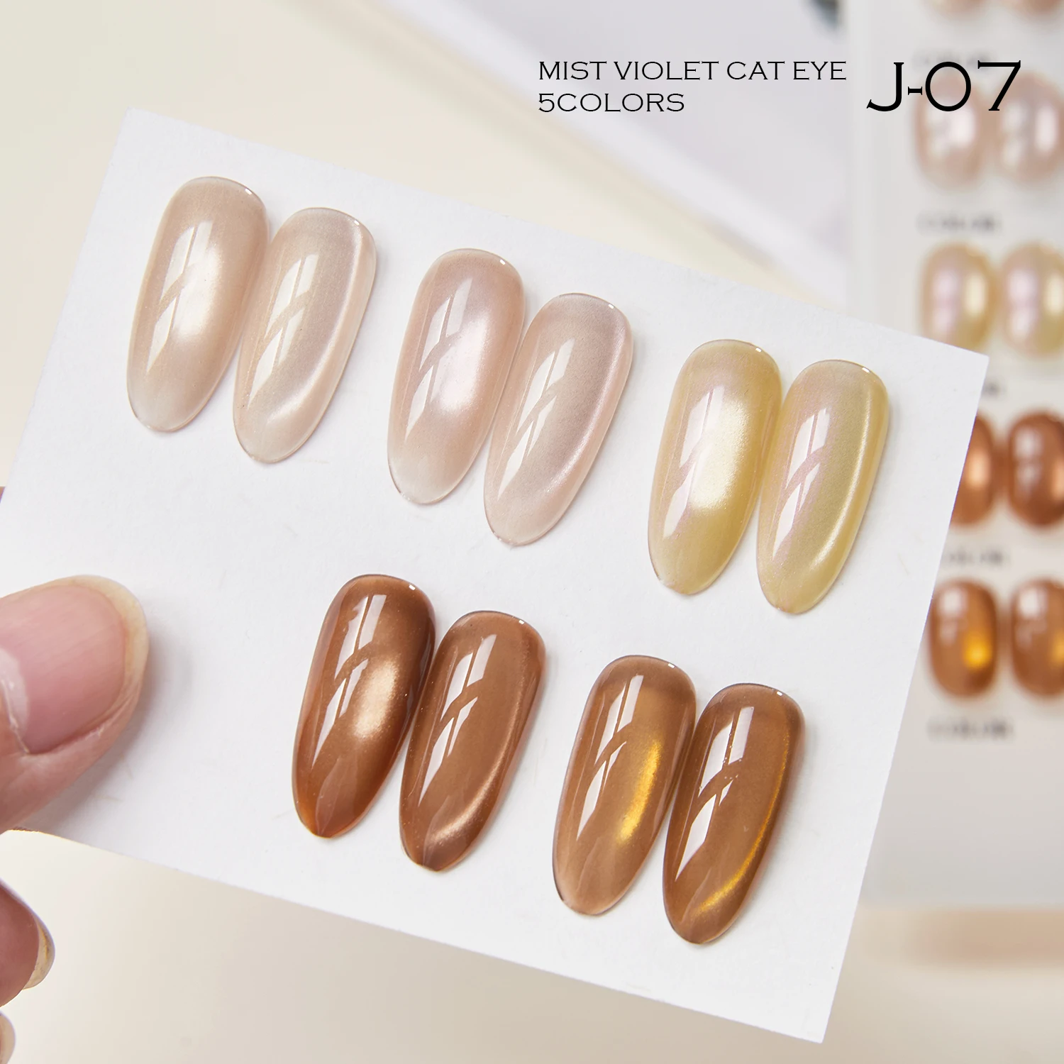 Vendeeni 5-Color Super Tan Cat Eye UV Gel Nail Polish 15ml Liquid Water Base French Style Bottle for Beauty Salons & DIY Art