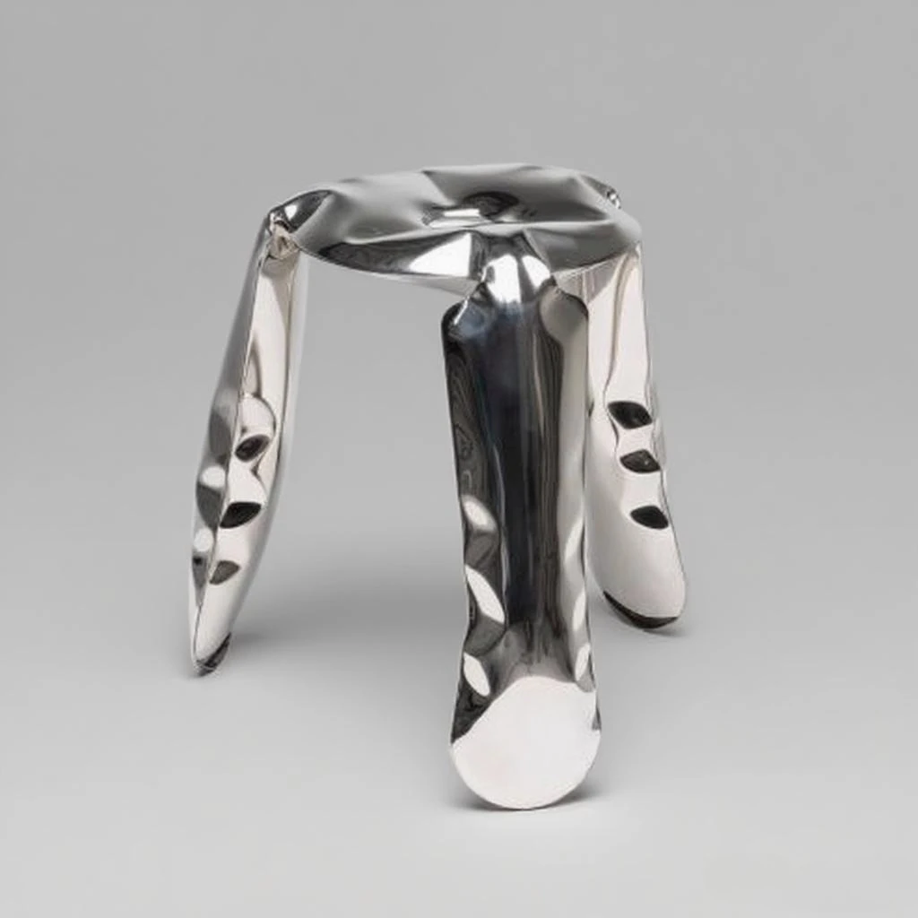 

Balloon stool, stainless steel art stool Applicable to creative metal three-legged shoe changing stool