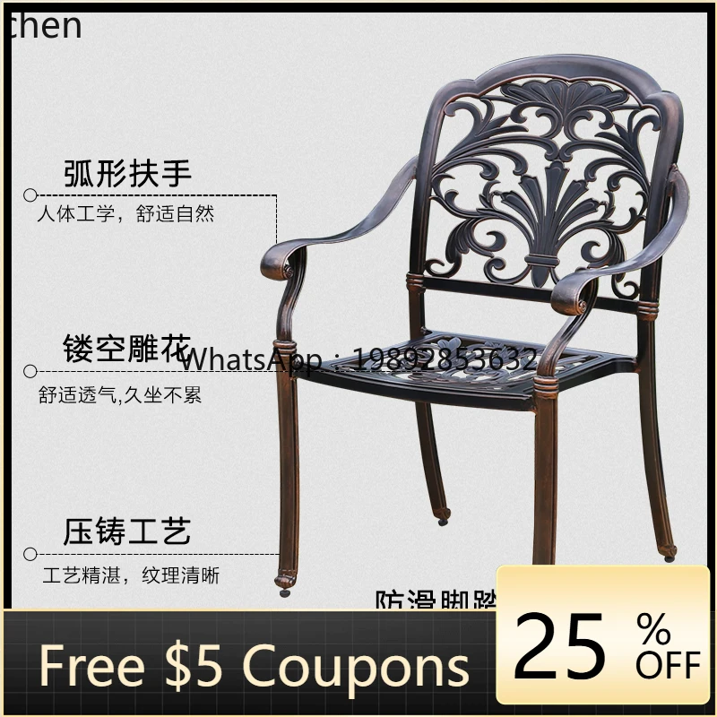 

cast aluminum table and chair combination villa terrace balcony garden simple furniture set