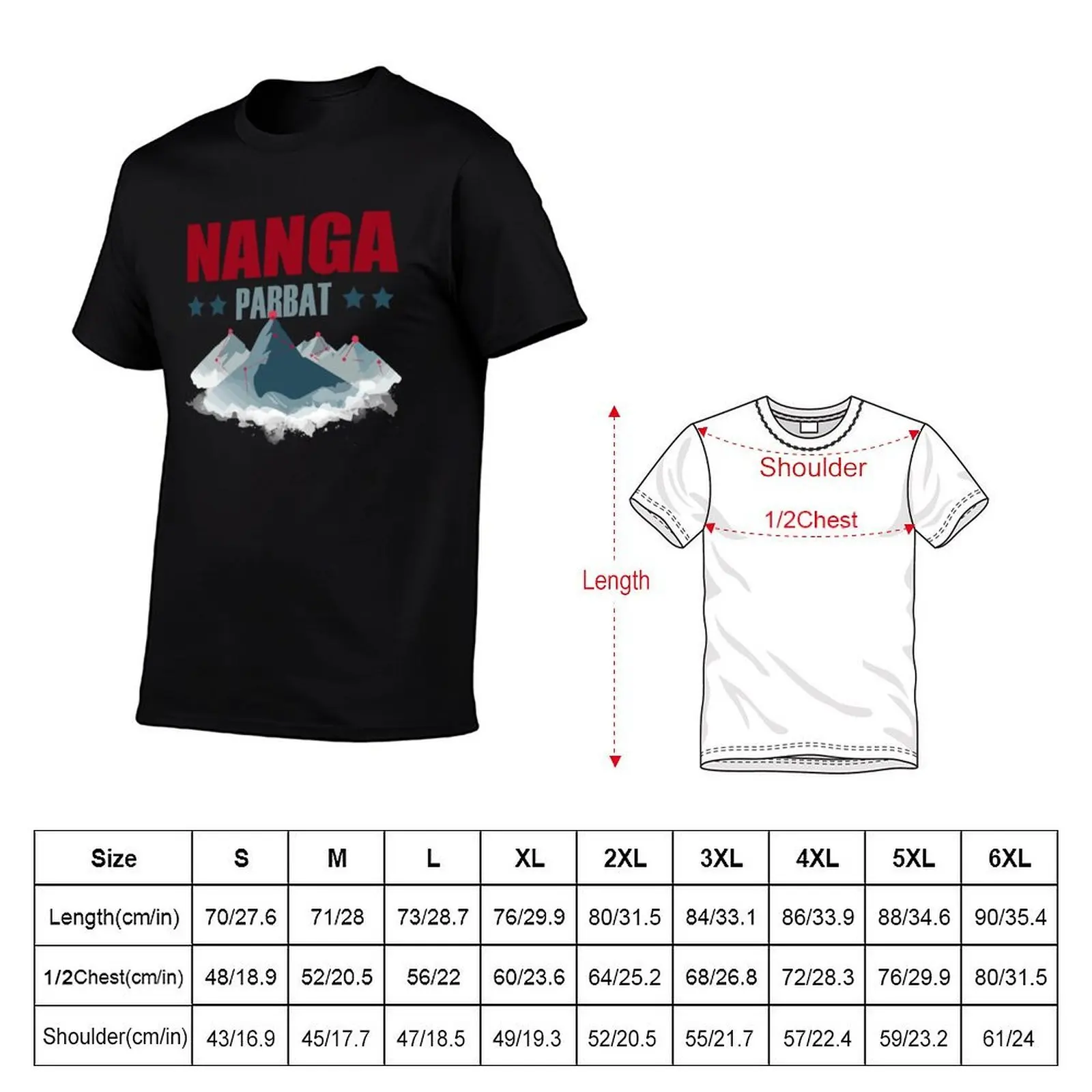 Nanga Parbat T-Shirt, Summer Casual Cotton Tee, Oversized Streetwear Tops, Vintage Graphic Print, Loose Fit Short Sleeve