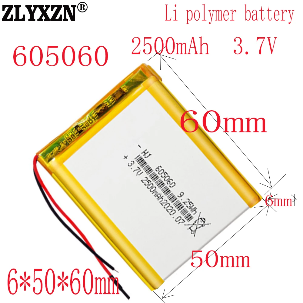 

1-12PCS 3.7V lithium polymer battery 605060 065060 GPS navigator MP3 point reading machine Rechargeable Li-ion Cell