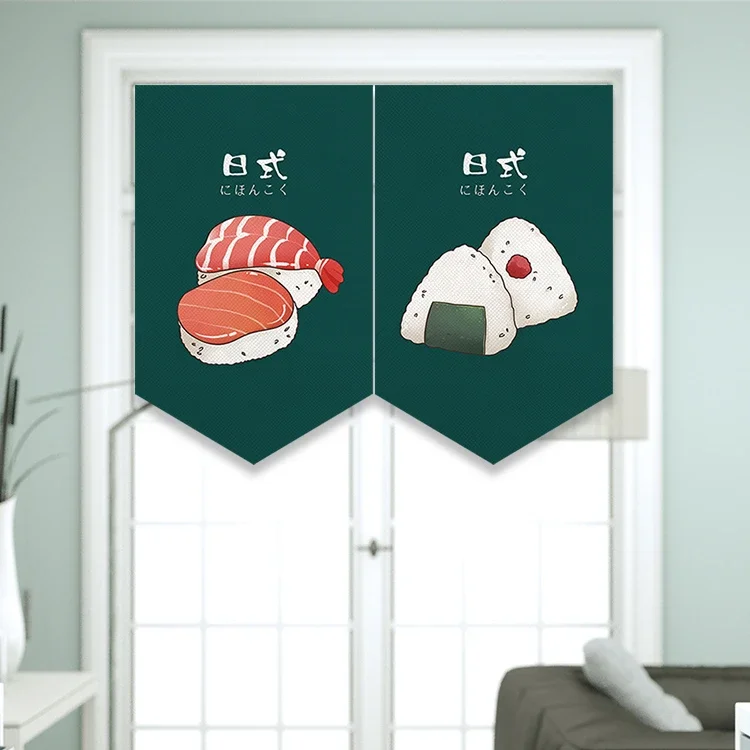 Triangle Door Curtain Japanese Style Kitchen Bedroom Hang Flag Vintage Fabric Decoration For Short Cloth Sushi Restaurant Shop