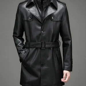 2023 الخريف والشتاء معطف جلدي طبيعي ملابس رجالية شتاء جديد سميكة دافئة من جلد الغنم سترة عارضة كبيرة الحجم للرجال خندق أفضل 10 معاطف شتوية من جلد الغنم للرجال مبيعا - No4