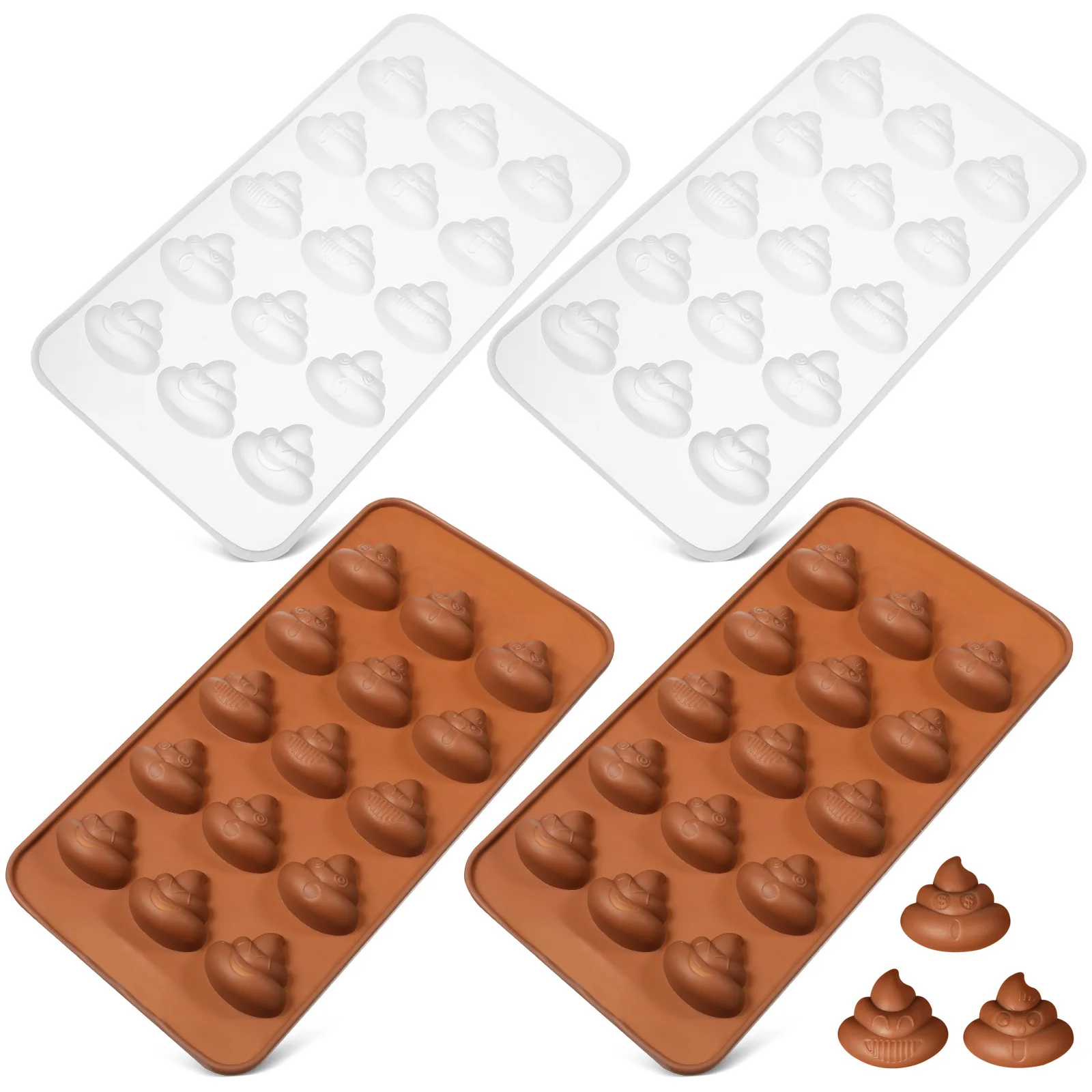 4 قطعة قوالب السيليكون مجموعة السلس آمنة غير عصا أدوات الخبز للشوكولاتة الحلوى فندان غائر مصاصة الحلوى صنع كعكة #1