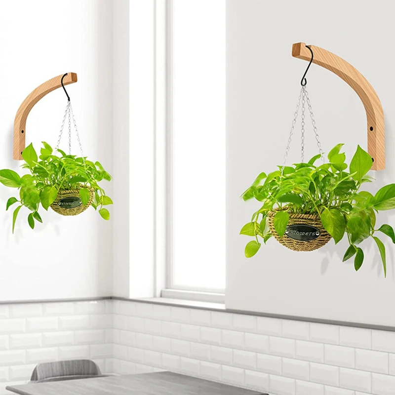 Solid wood creative hook wall porch coat hanger wooden hook indoor hole-free plant wood hook