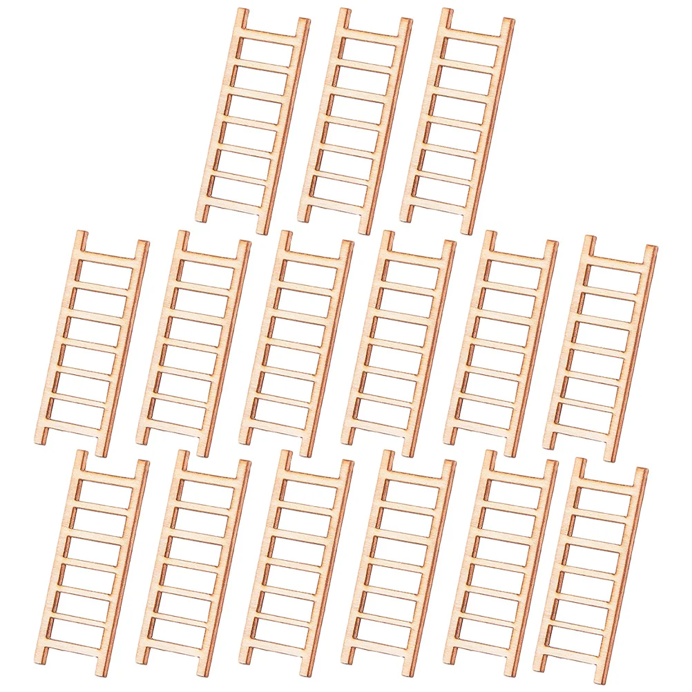 15 Pcs Small Staircase Ornaments Sand Table Landscape Model Wooden Photo Props Step Ladder House Bonsai Decor Stairs