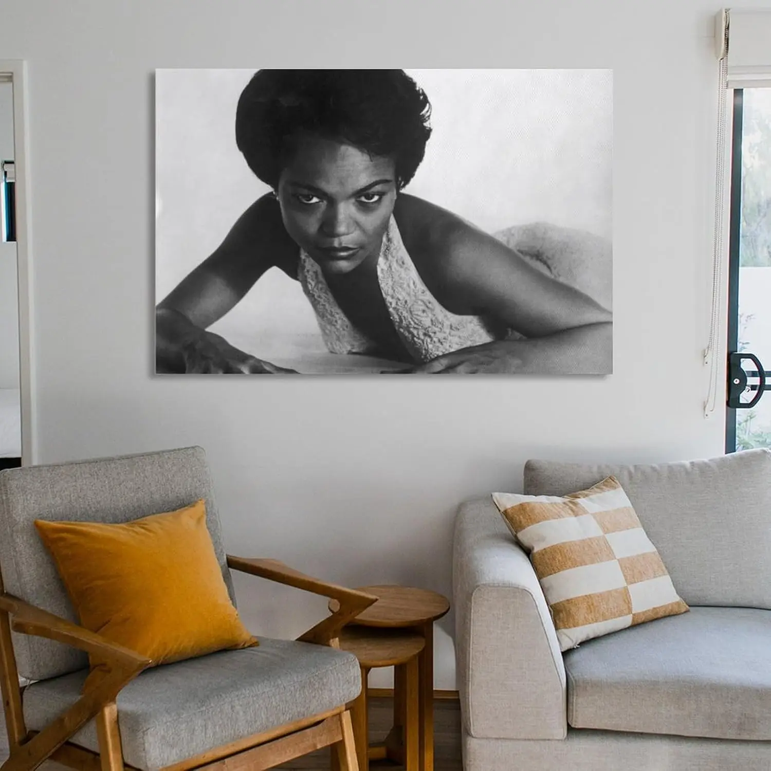 ملصق مطبوع عتيق باللونين الأبيض والأسود من Eartha Kitt (22) ملصق فني جداري من القماش لتزيين غرفة النوم والمنزل الحديث Pr