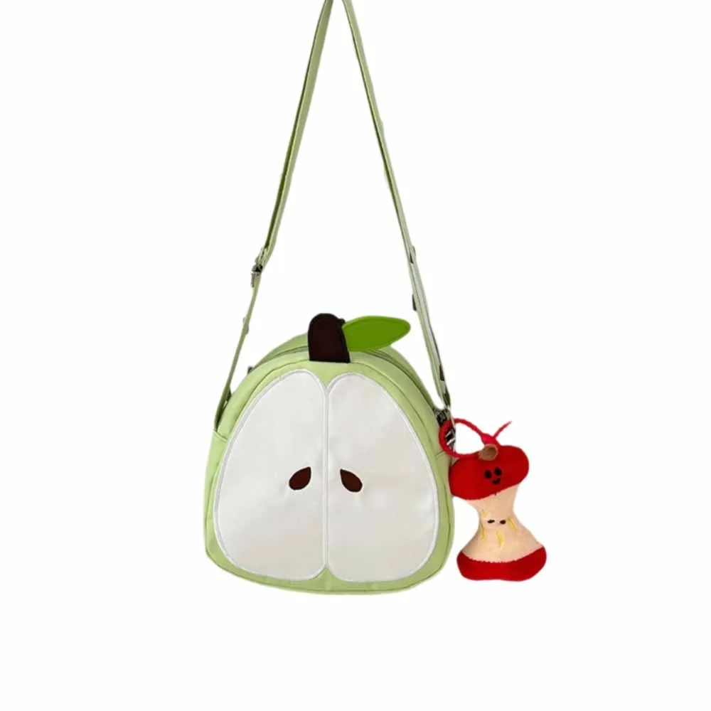 

Message Bag Fruits Shape Crossbody Bag Pear Harajuku Funny Shoulder Bag Solid Color Zipper Pouch Mobile Phone Pack Unisex