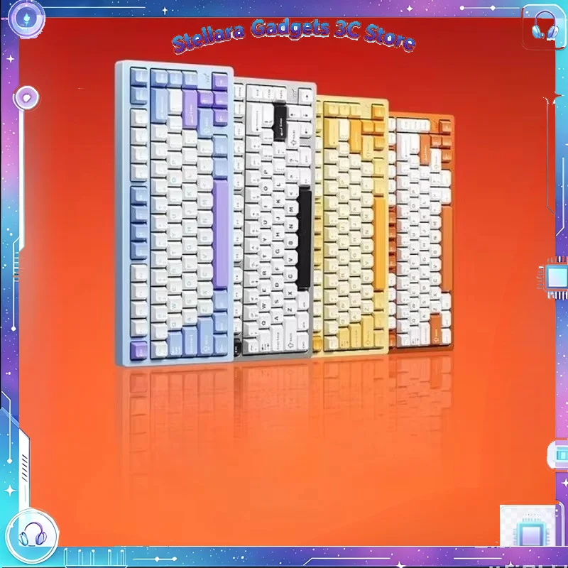 RAINY75 Mechanical Keyboard Aluminium Alloy Tri Mode RGB Wireless Customized Hot-swap Keyboard RGB GASKET Pc Accessories Gifts