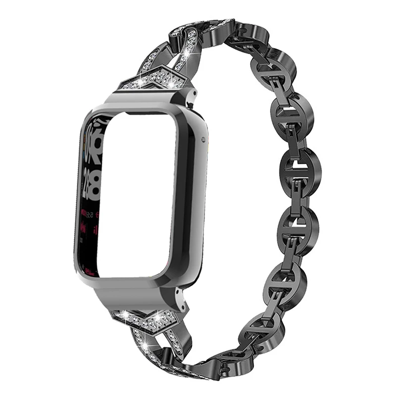 حزام ساعة ماسي لهاتف Xiaomi Smart Band 9 Pro، حزام معدني، غطاء حماية لسوار Xiaomi mi band 9pro