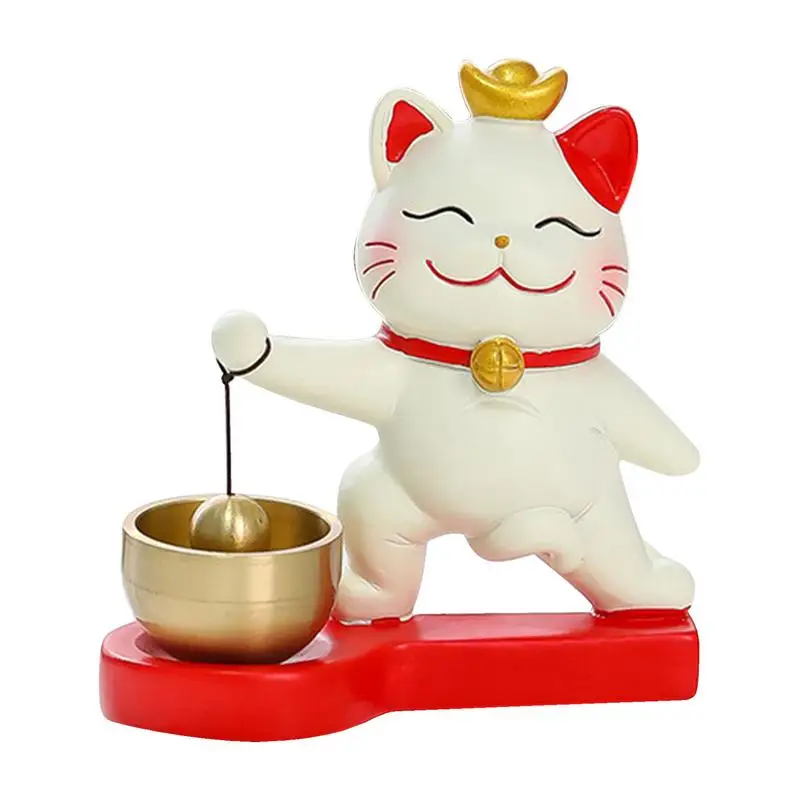 Lucky Cat Doorbell Hang Door Bell Attracting Wealth Delightful Door Chime Adhesive Shopkeeper Bell Hang Decoration Door Lucky